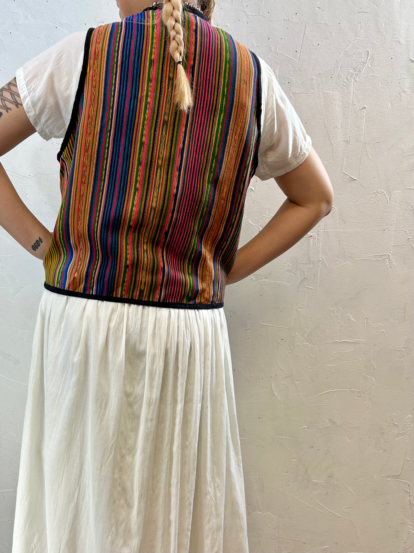 Vintage Guatemala Embroidery Vest [H28127]
