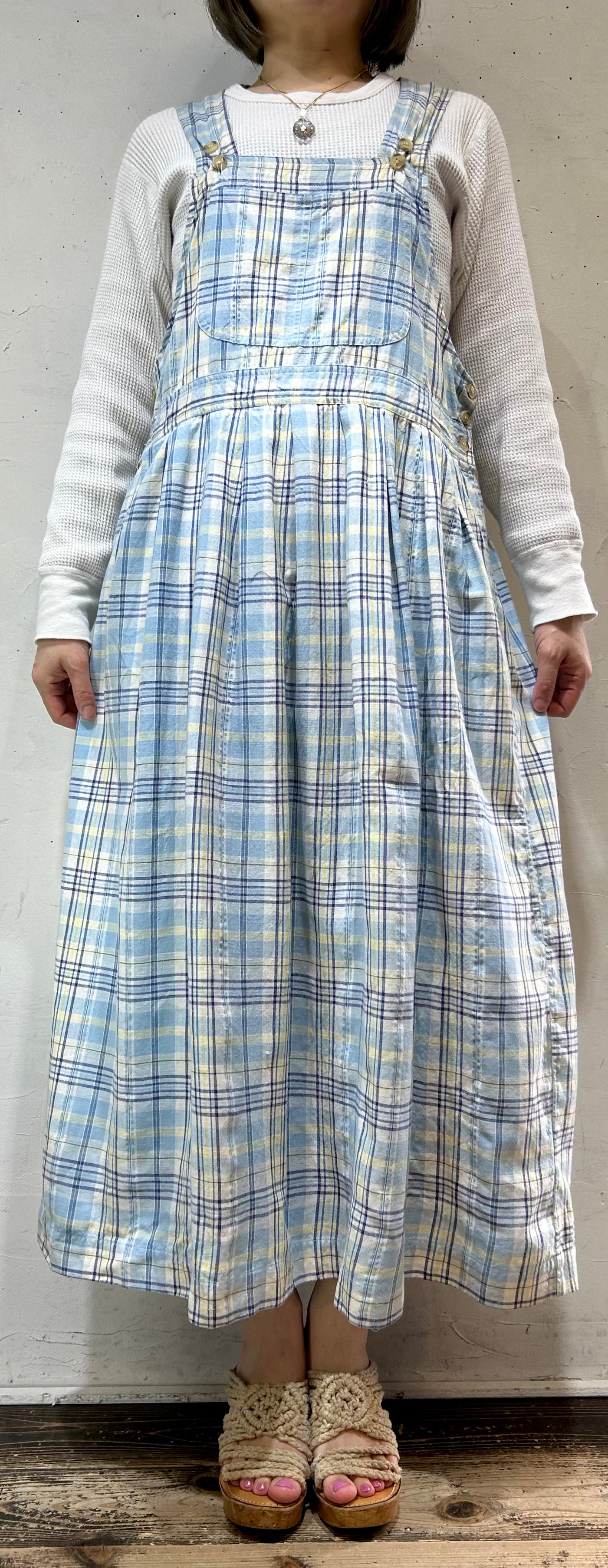 Vintage Plaid Jumper Skirt〜CASEY&MAX〜 [D26791]