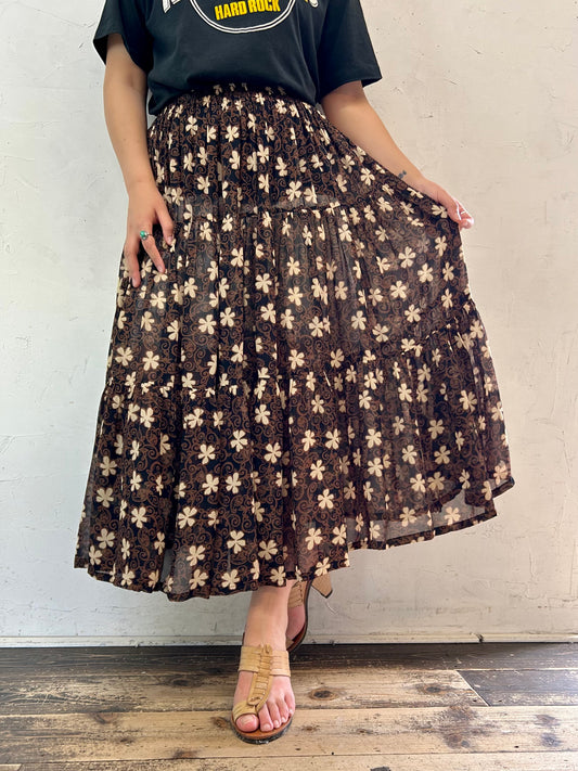 Vintage Sheer Tiered Skirt MADE IN TEXAS [E27218]