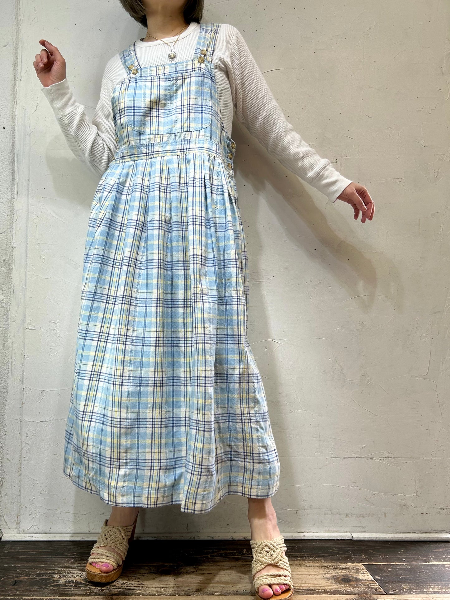 Vintage Plaid Jumper Skirt〜CASEY&MAX〜 [D26791]