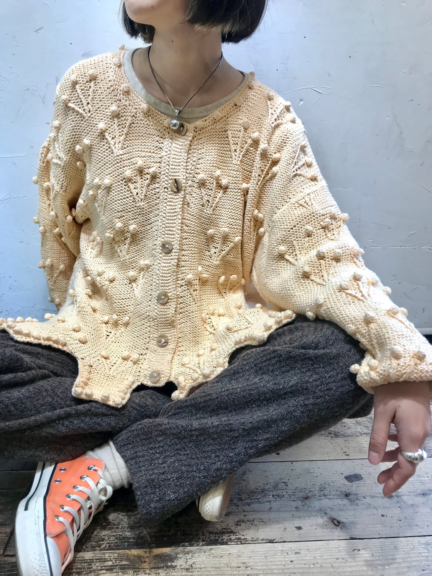 Vintage Cotton Knit Cardigan [K25423]