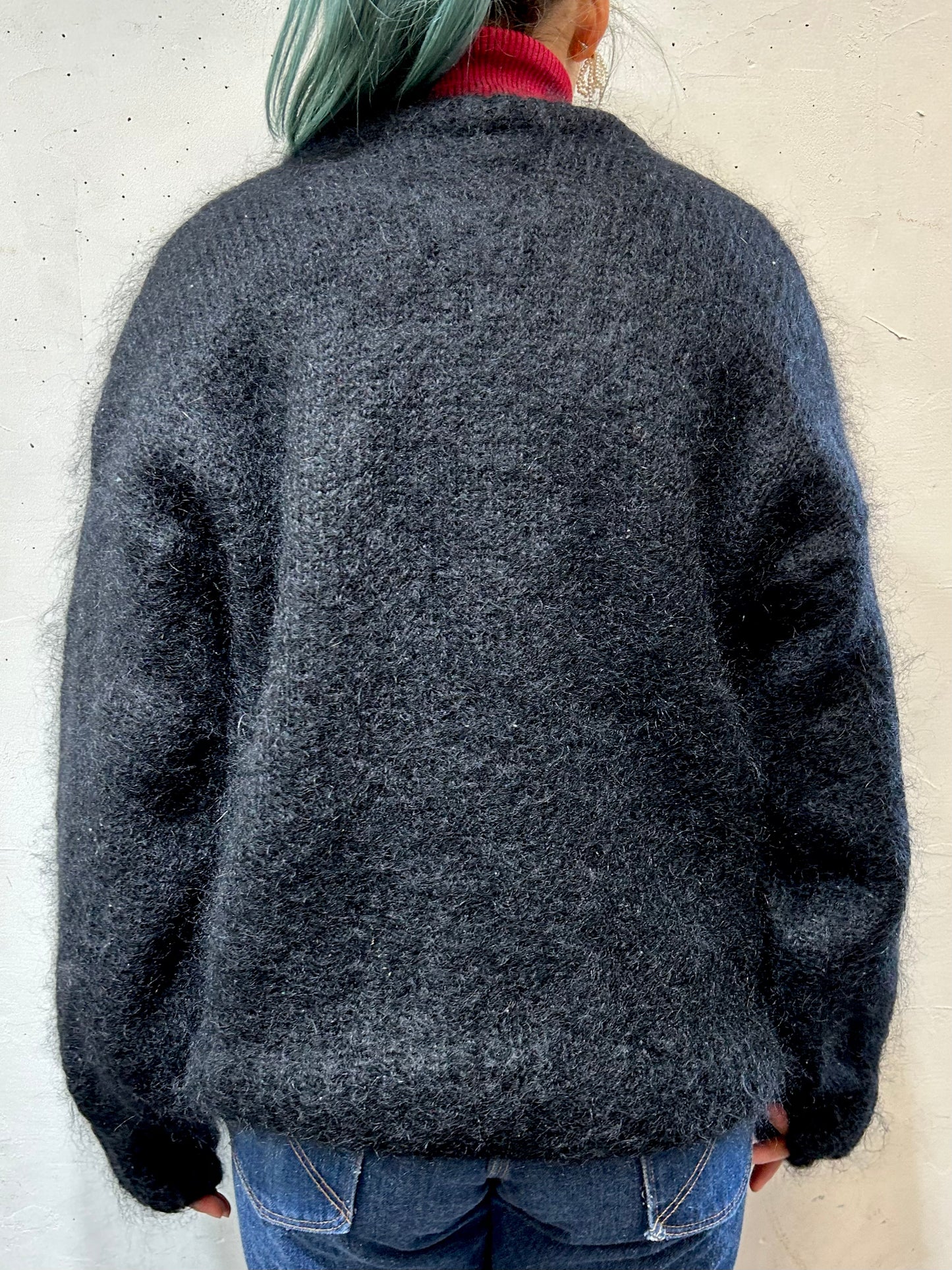 Vintage Mohair Knit Sweater MADE IN GREAT BRITAIN [L25848]