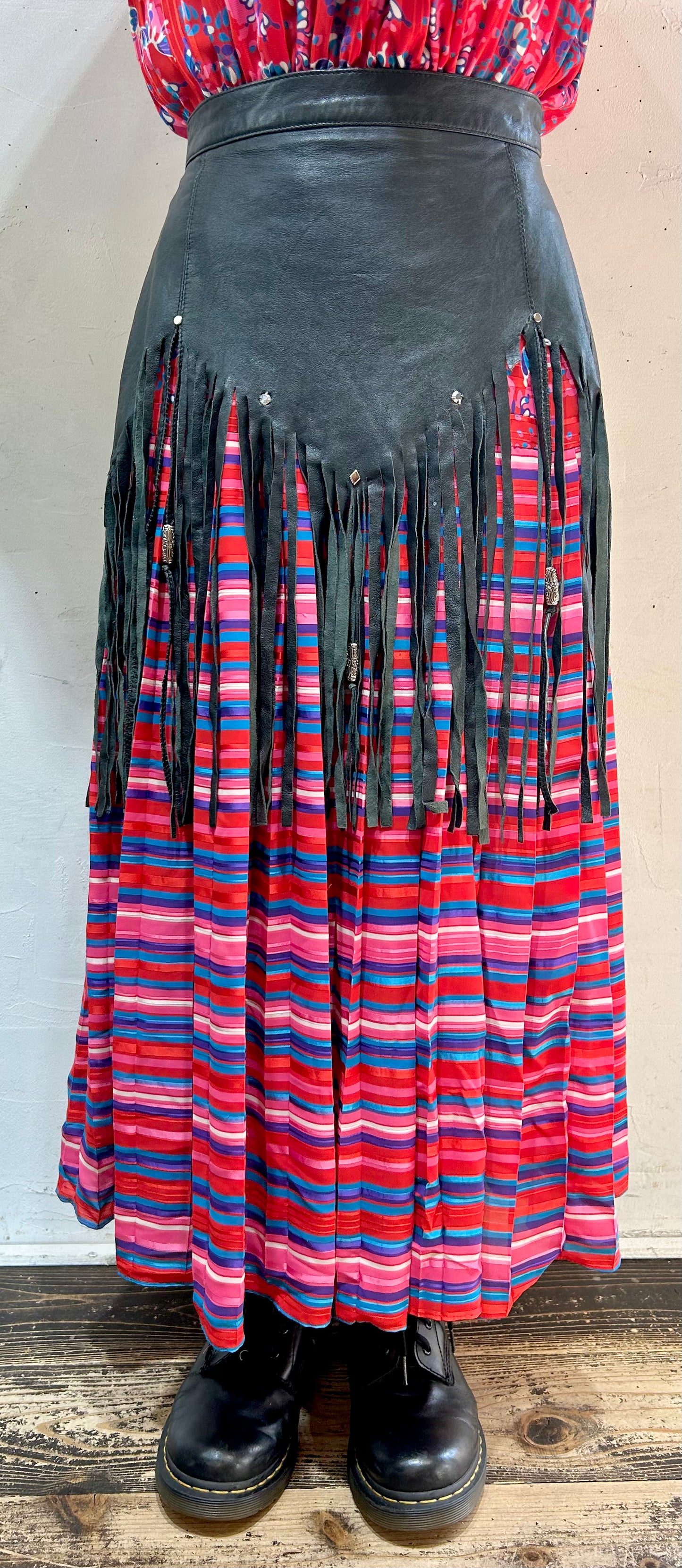 Vintage Lether Skirt [I25107]