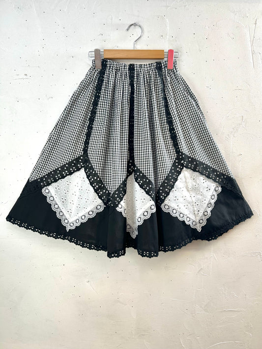 Vintage Plaid Skirt MADE IN USA [A29417]