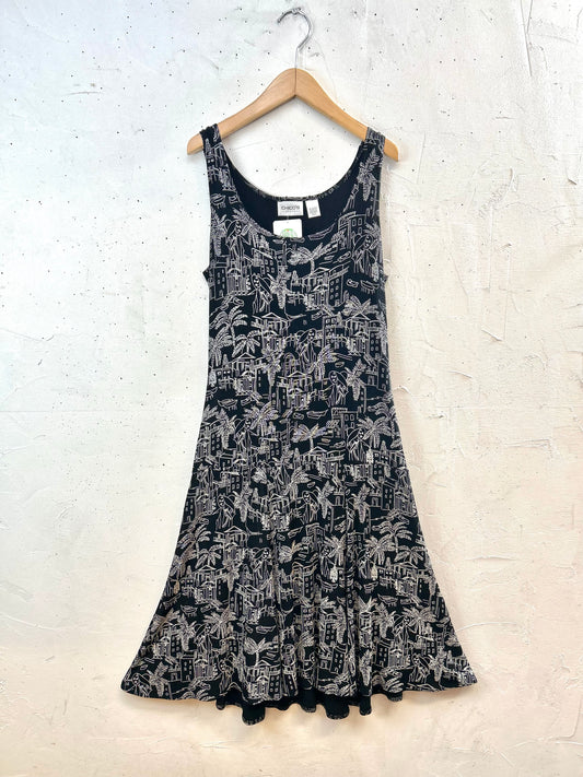 Vintage Dress MADE IN USA [F30484]
