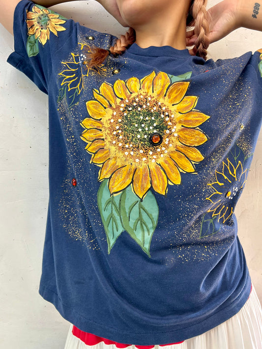 Vintage Hand Painted T-Shirt MADE IN USA [E27217]