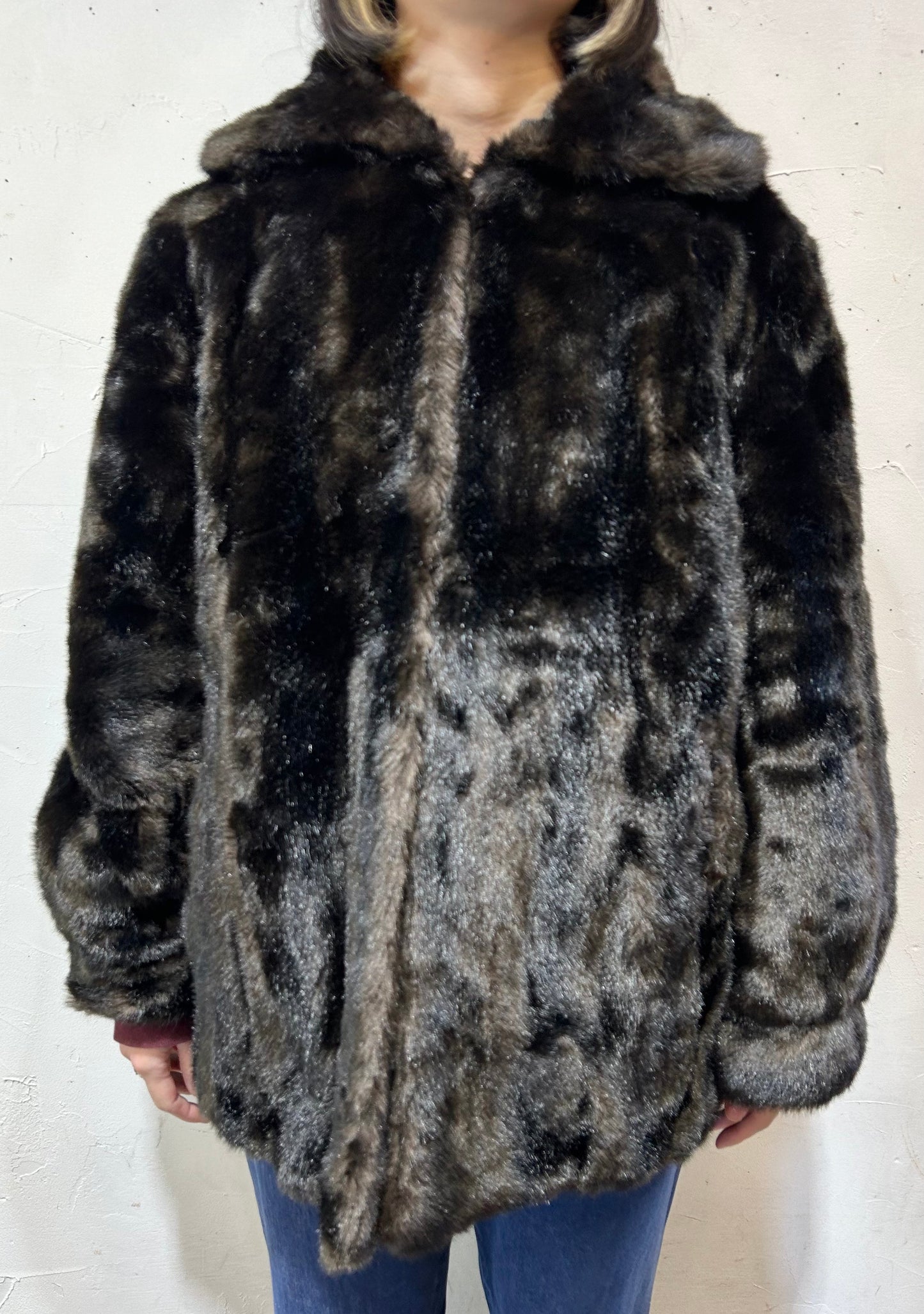 ‘50-’60sVintage Eco Fur Coat [L25721]