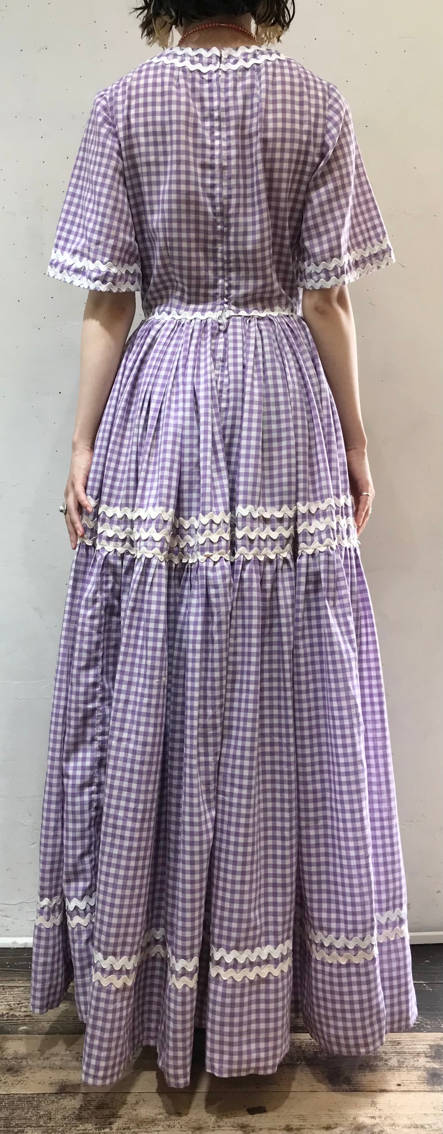 ’70s Vintage Check Dress[F24333]