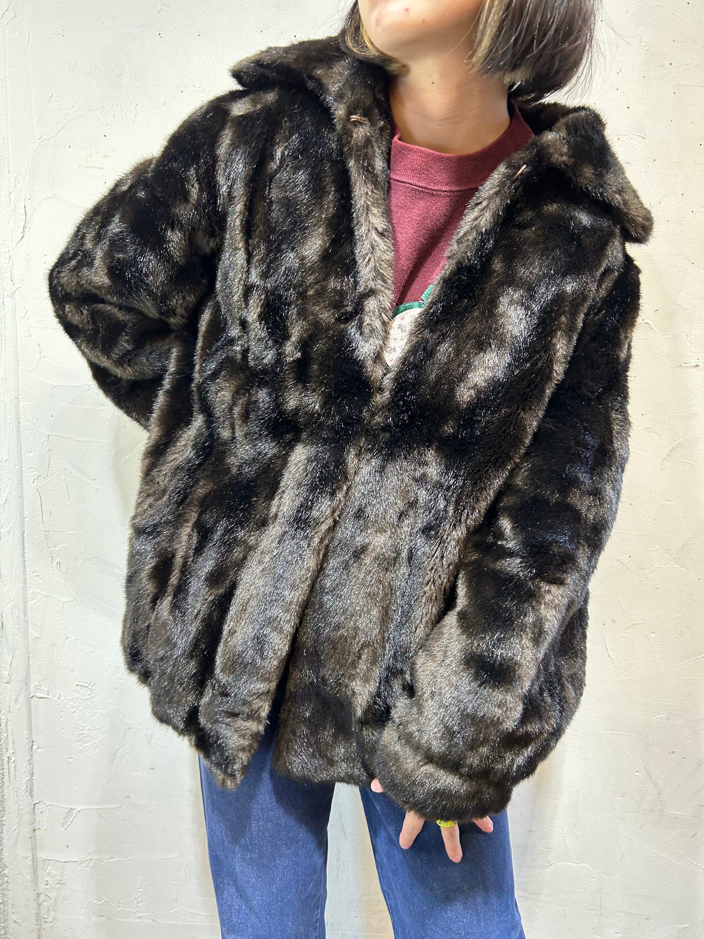 ‘50-’60sVintage Eco Fur Coat [L25721]