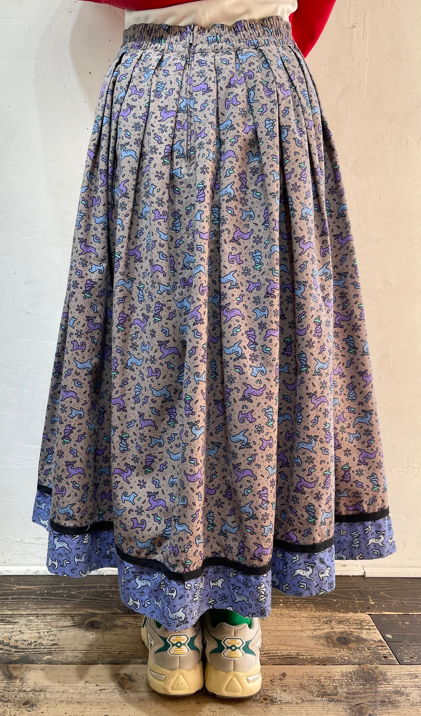 Vintage Deer Print Skirt [B26198]