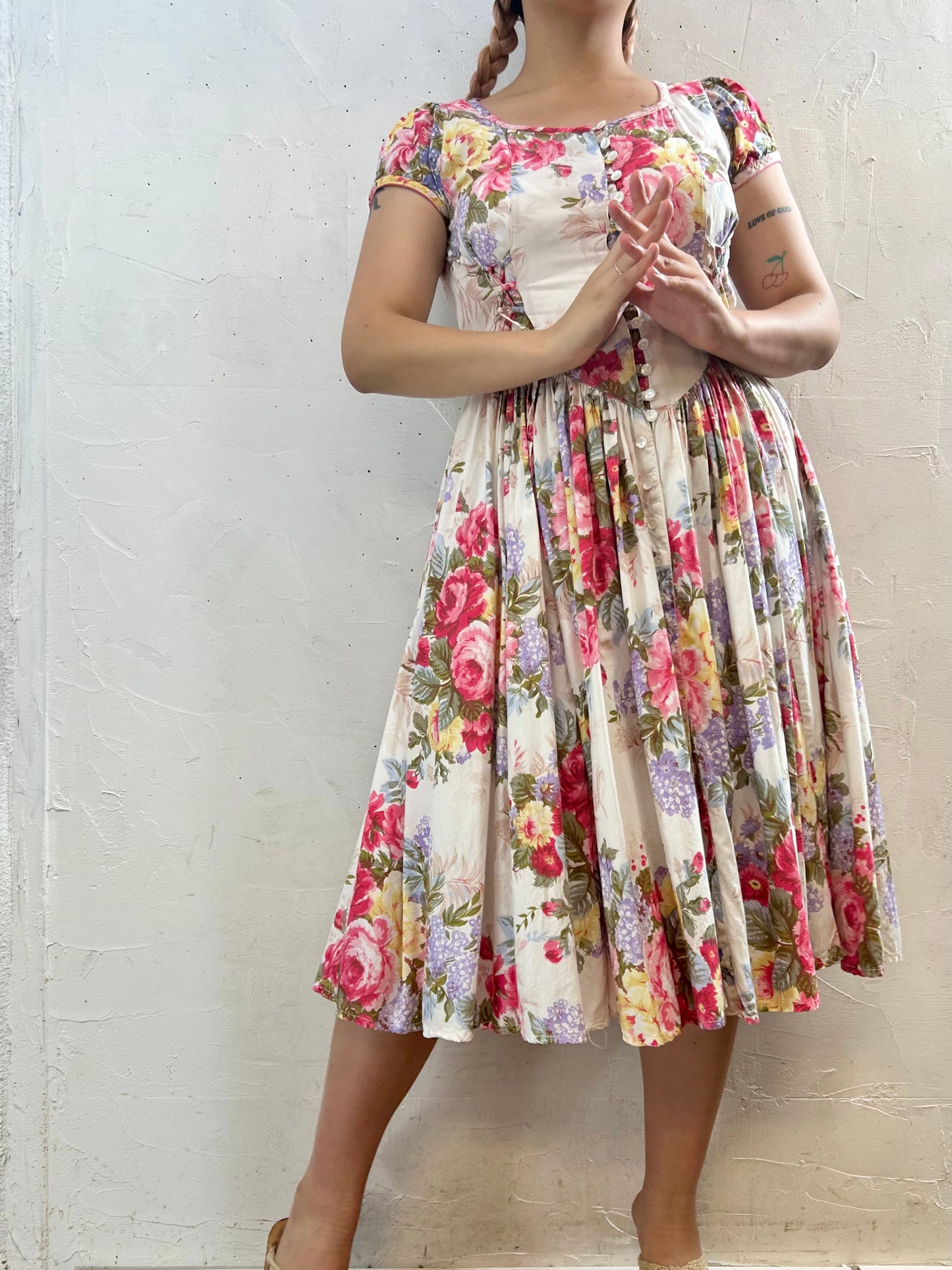 Vintage Flower Dress 〜Rene’Derhy〜 [G27822]