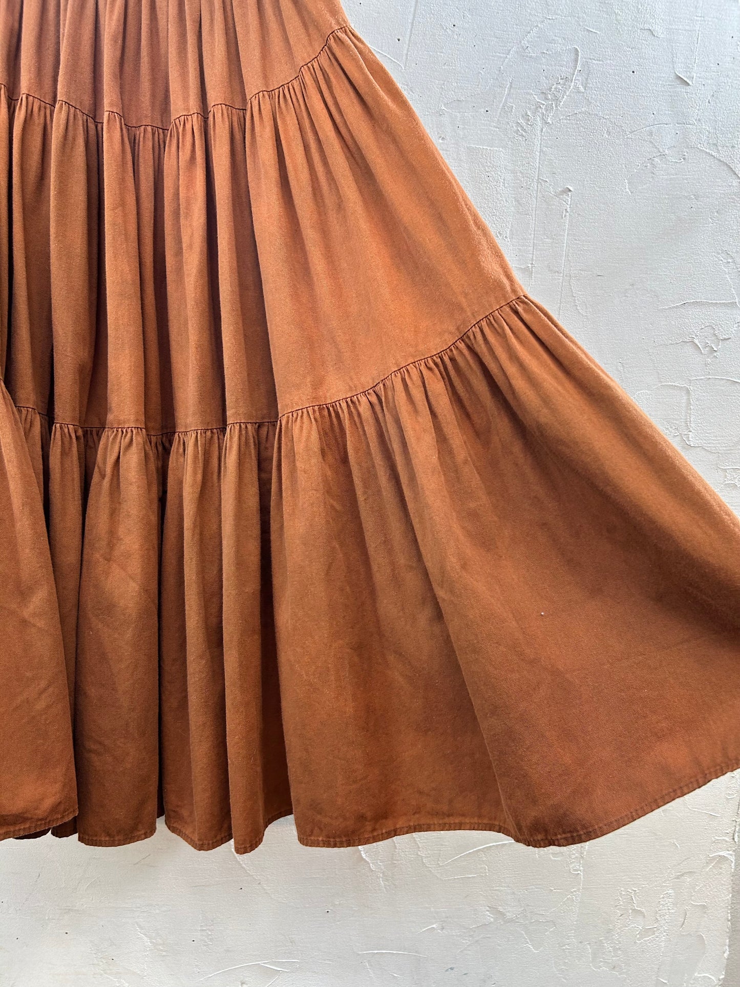 Vintage Cotton Tiered Skirt MADE IN USA [J28755]