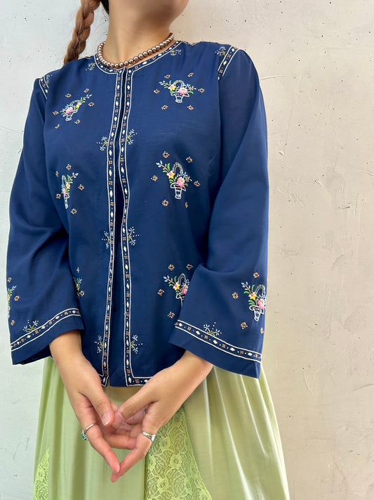 Vintage China Shirt 〜Lily 百合花〜 [E27216]