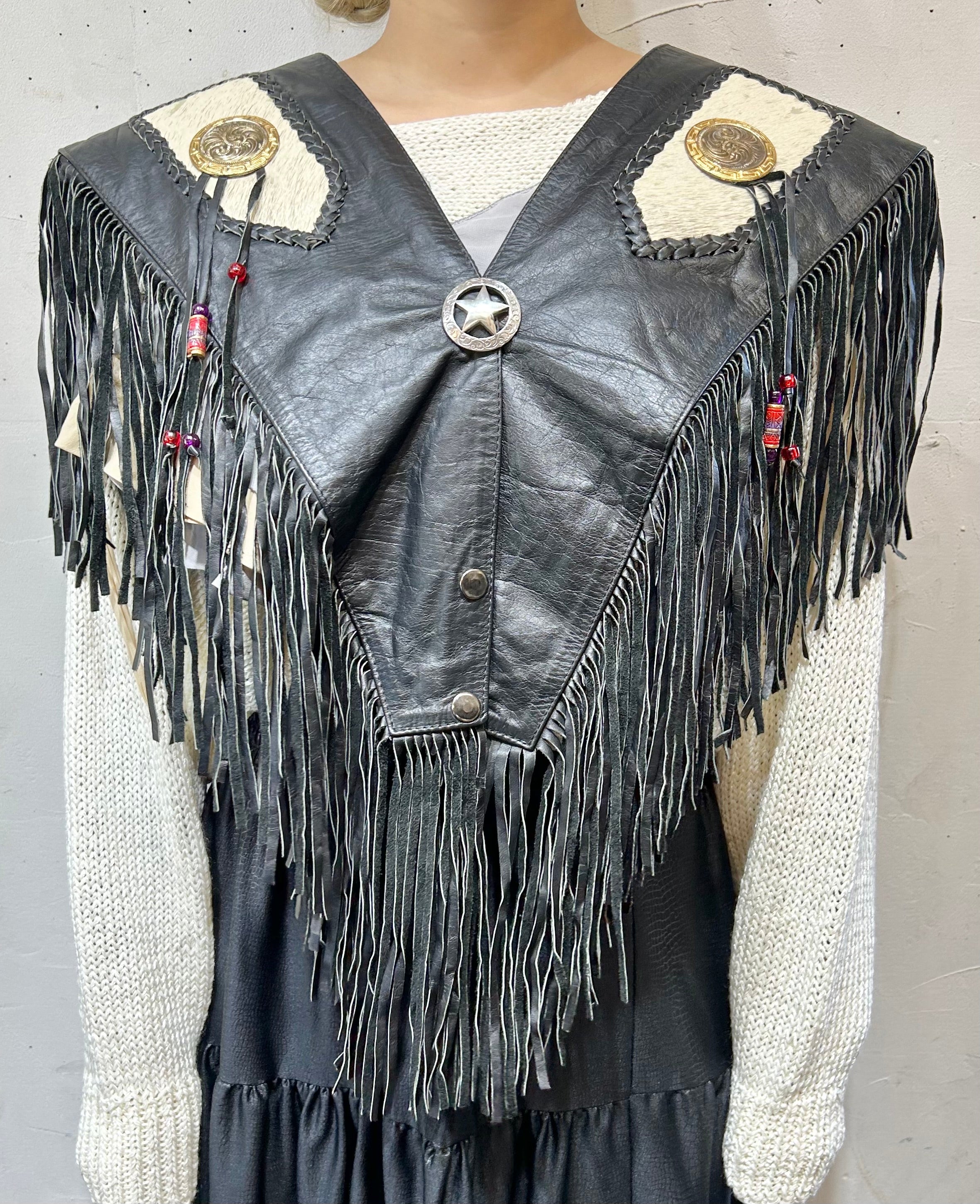 フレンチ 和 モード 古着 コサージュ付 3D アコーディオンプリーツケープ TENNE HANDCRAFTED MODERN テンハンドクラフテッドモダン