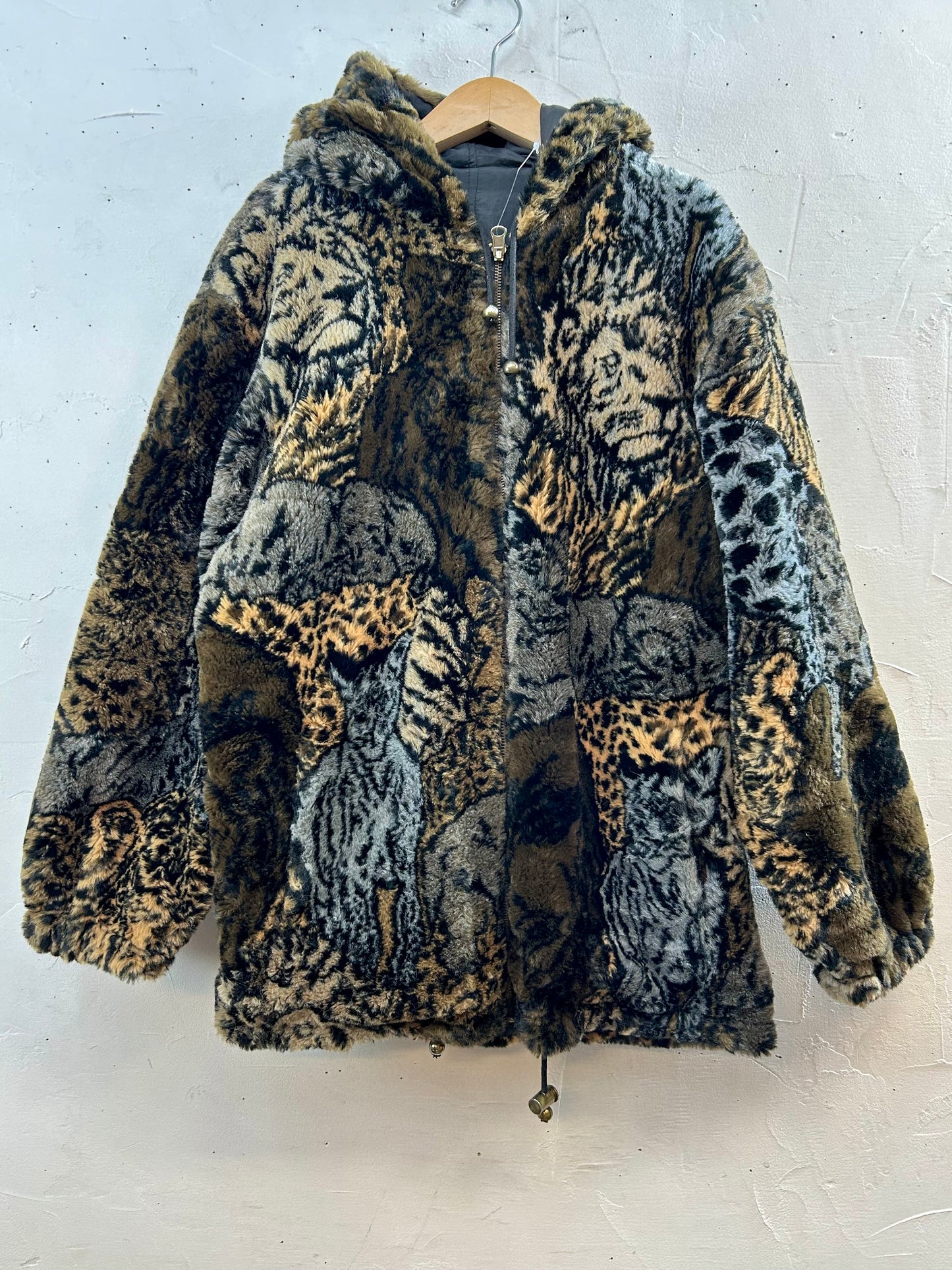 Vintage Reversible Eco Fur Jacket [J28756]