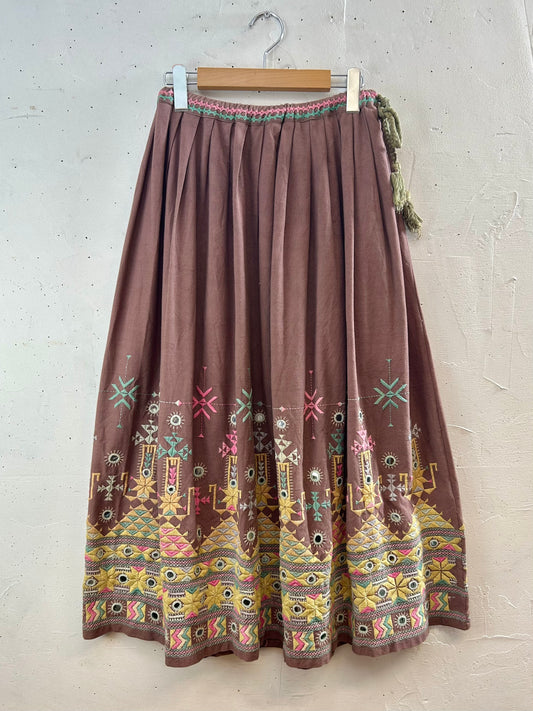 Vintage Mirror Work Embroidery Skirt [E30276]