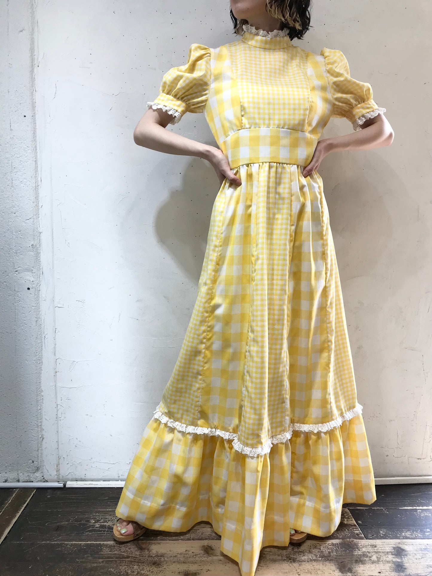 ’70s Vintage Check Dress[F24334]