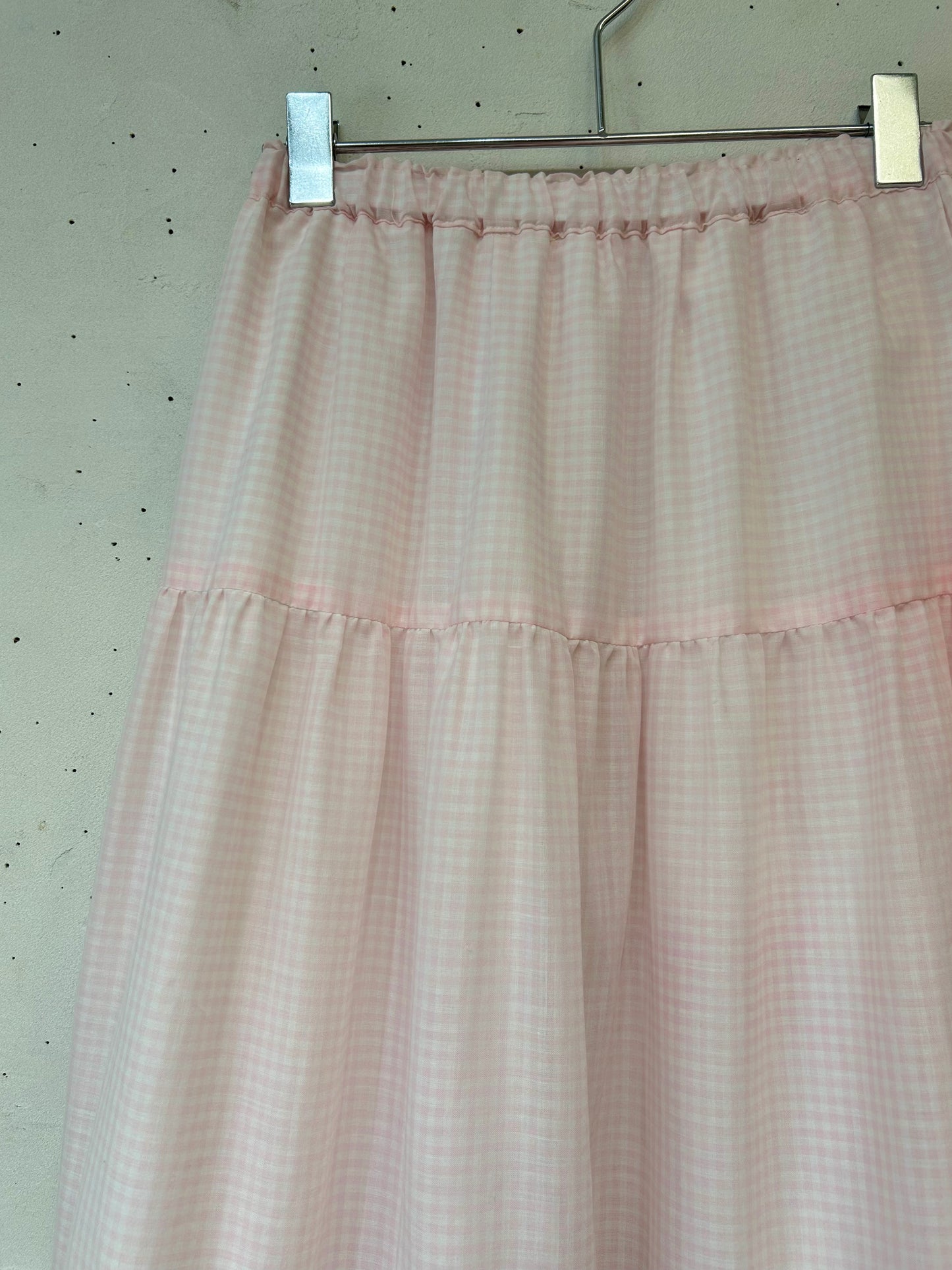 Vintage Gingham Plaid Tiered Skirt [D26788]