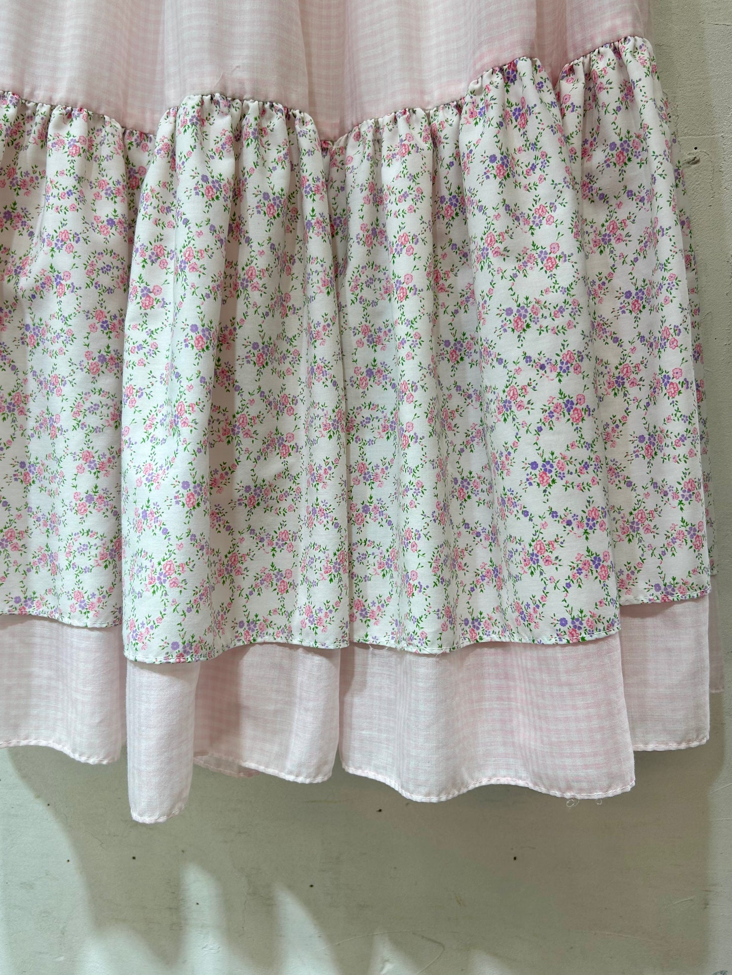 Vintage Gingham Plaid Tiered Skirt [D26788]