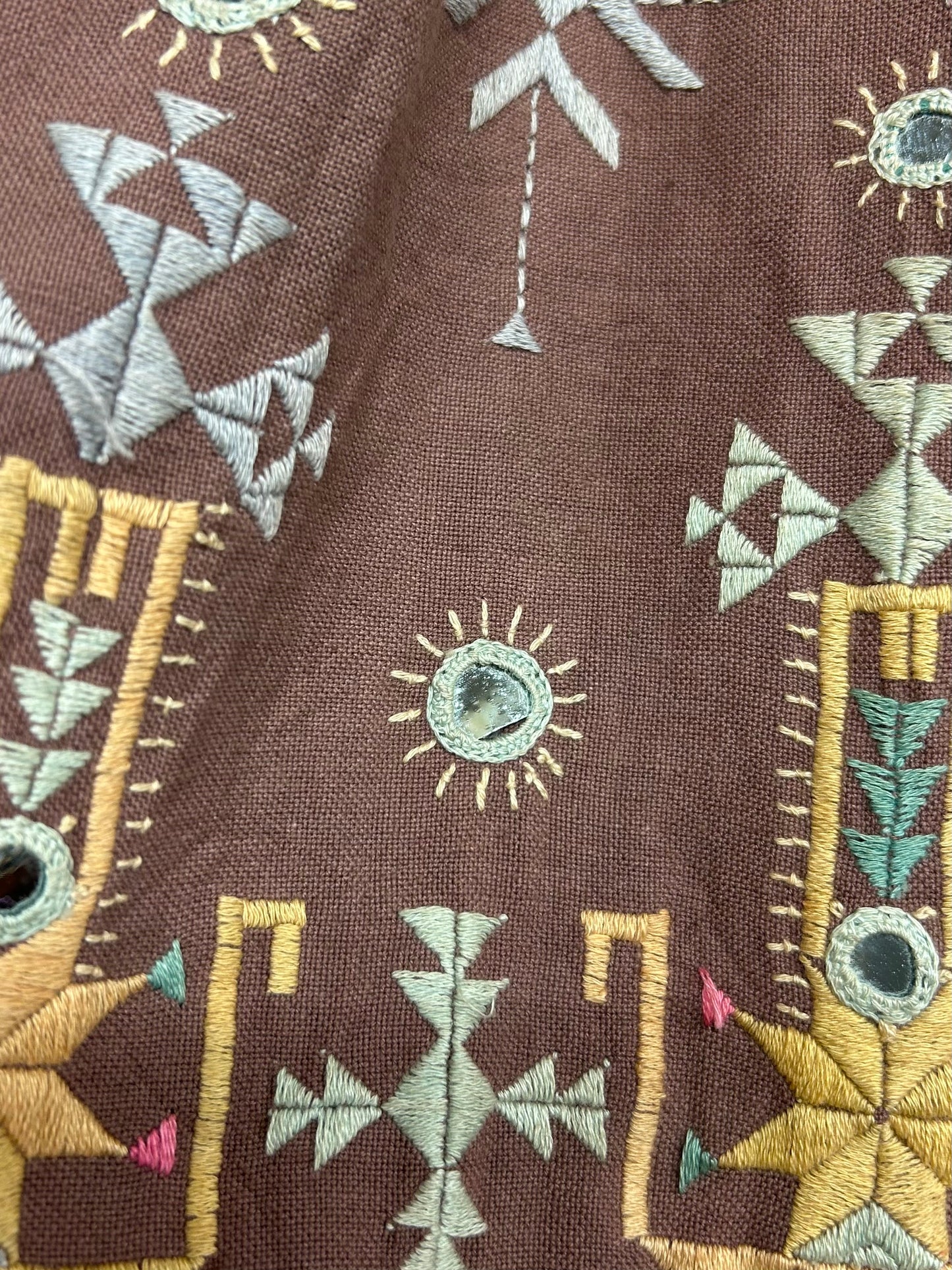 Vintage Mirror Work Embroidery Skirt [E30276]