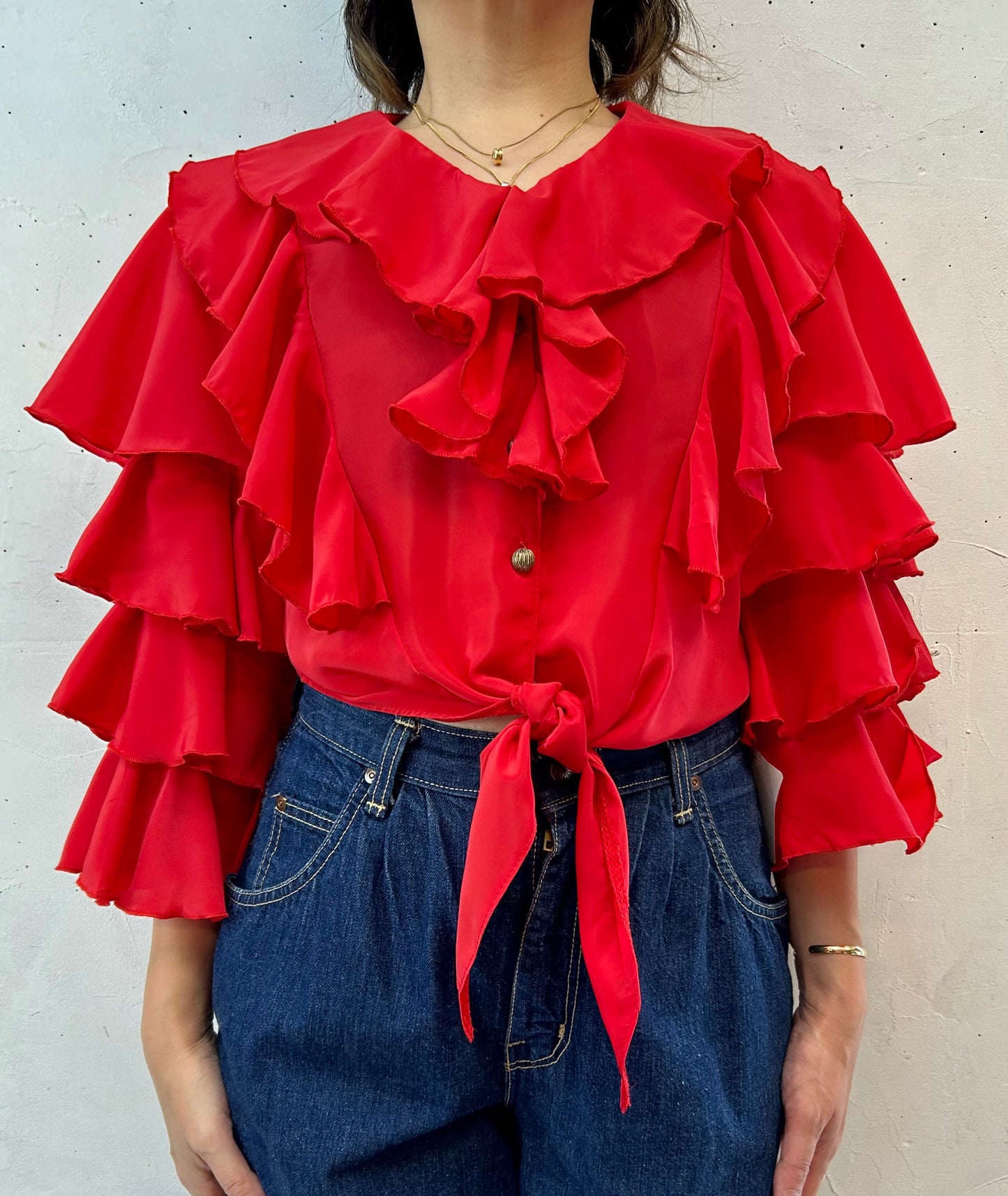 Vintage Ruffle Blouse [E27227]