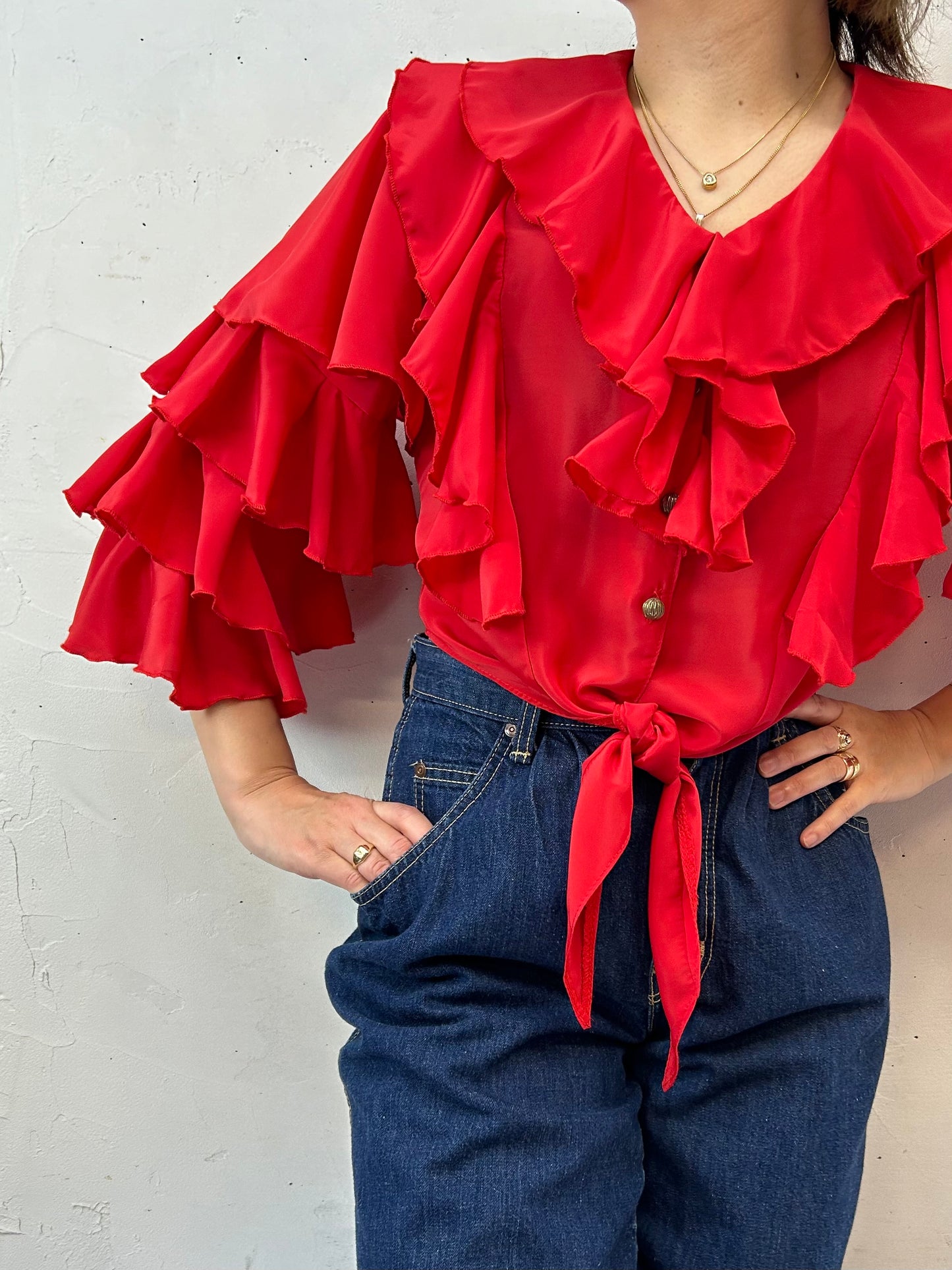 Vintage Ruffle Blouse [E27227]