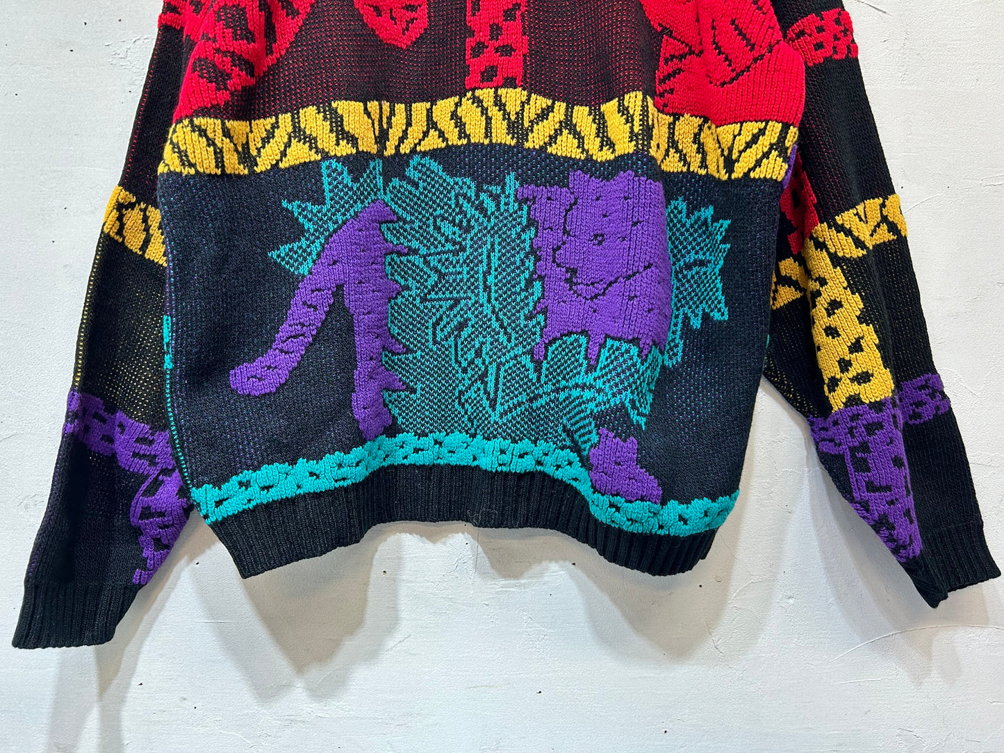 ’80s Vintage Fancy Knit Sweater MADE IN USA［A25975］