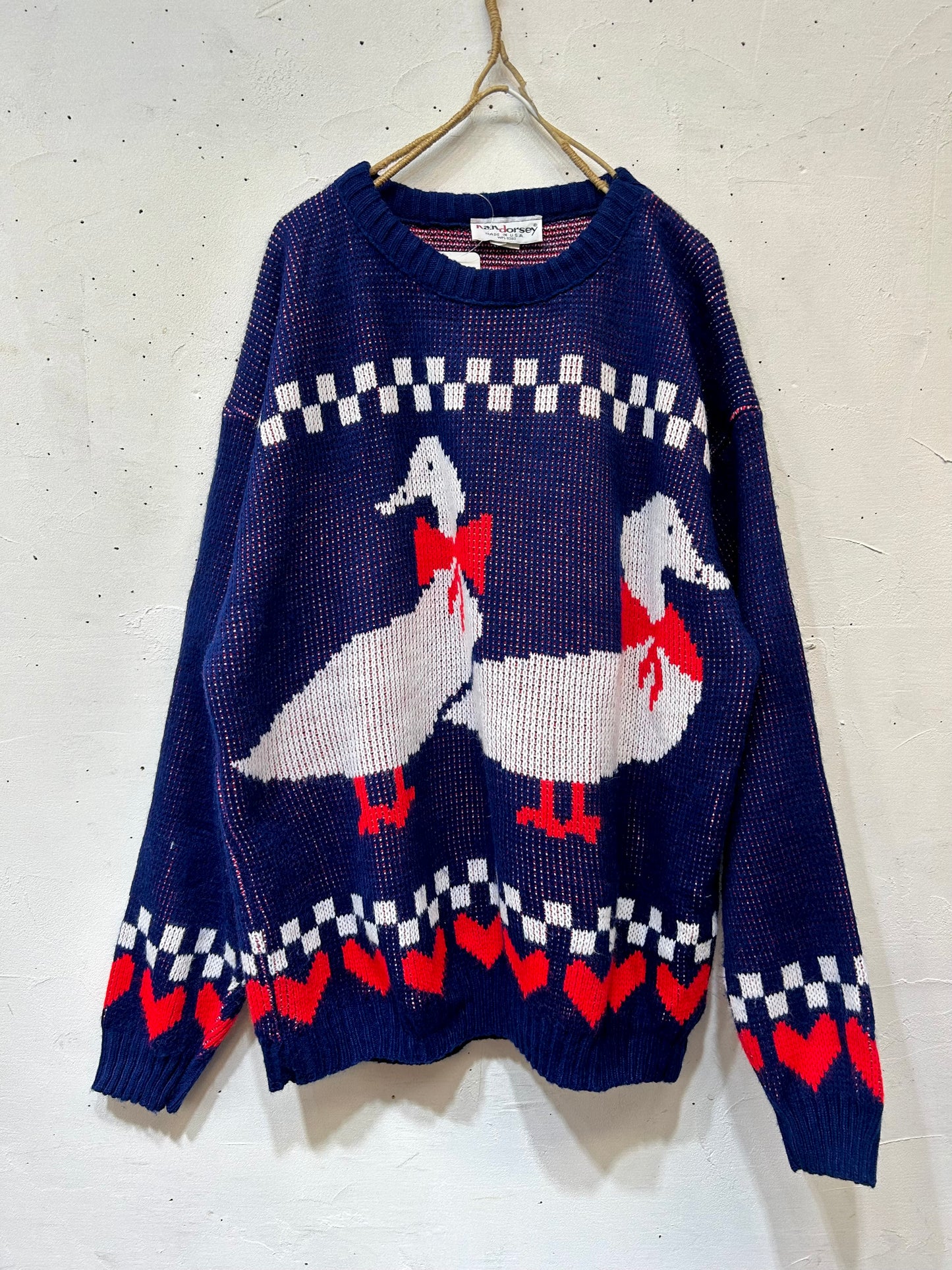 Vintage Fancy Knit Sweater MADE IN USA［A25974］