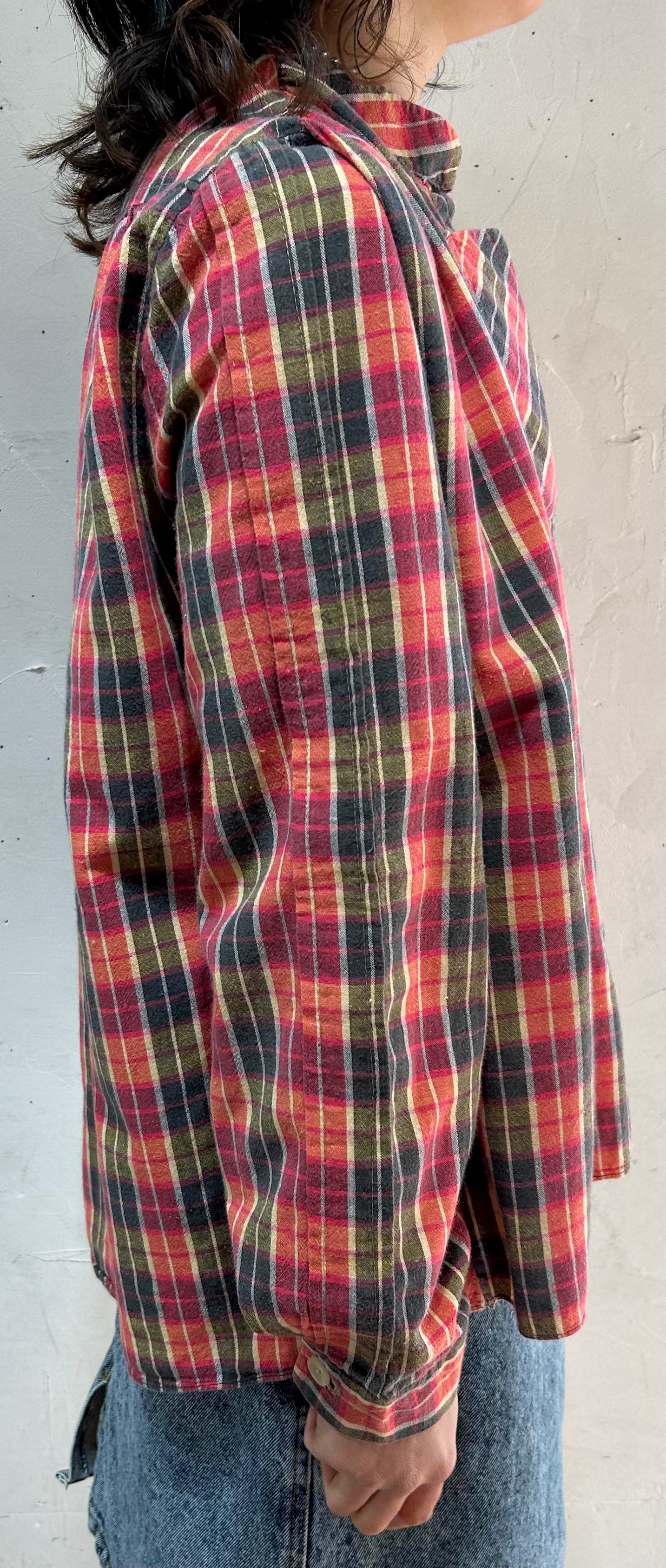 Vintage Plaid Pullover Shirt [C26456]