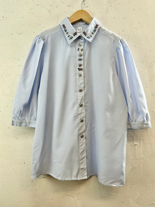 Vintage Gingham Plaid Blouse [E30288]