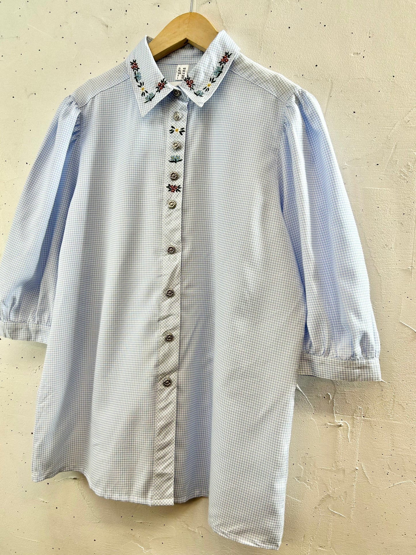 Vintage Gingham Plaid Blouse [E30288]