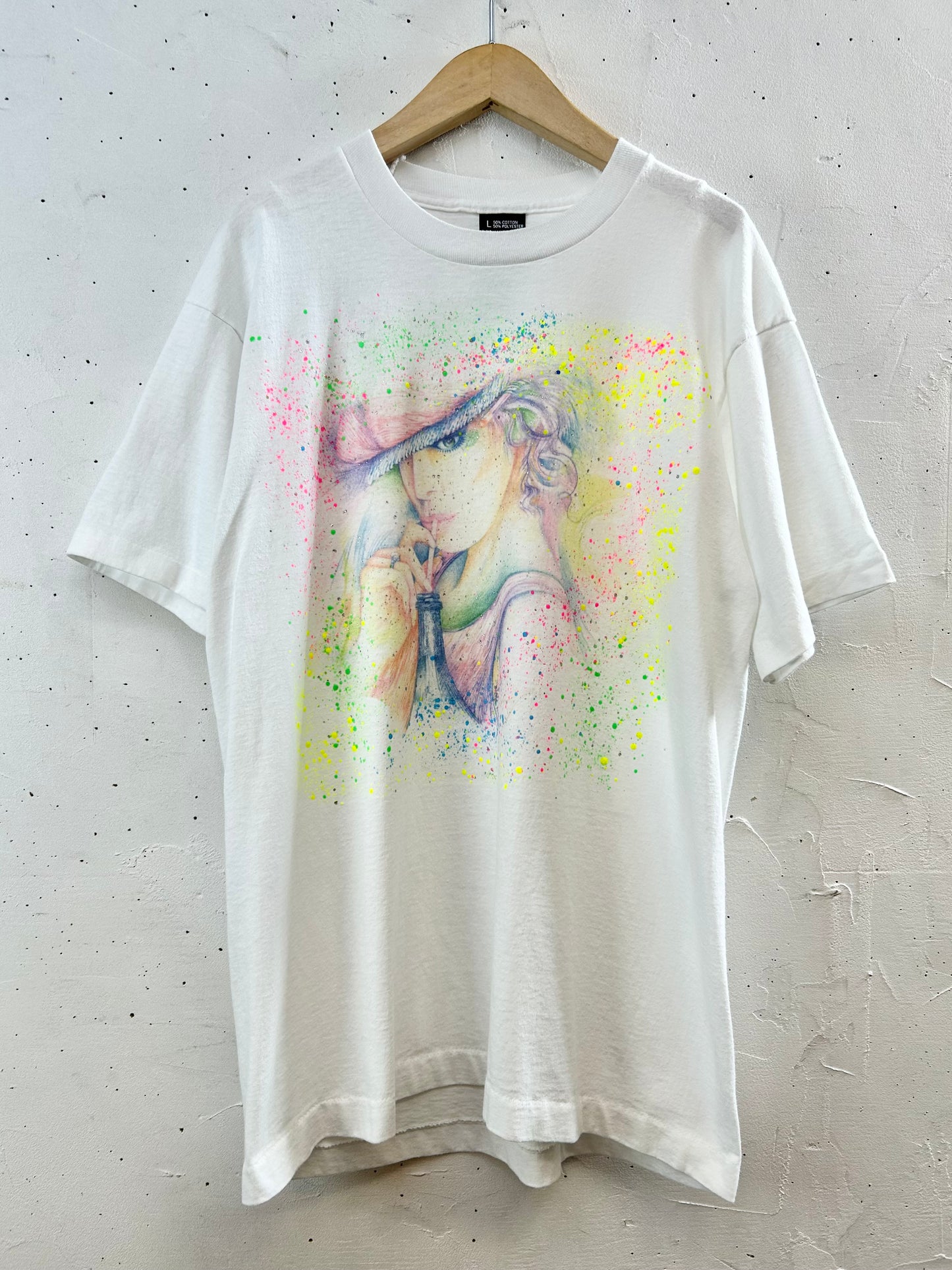 '90s Vintage Handpainted T-Shirt MADE IN USA 〜SCREEN STARS BEST〜 [E30286]