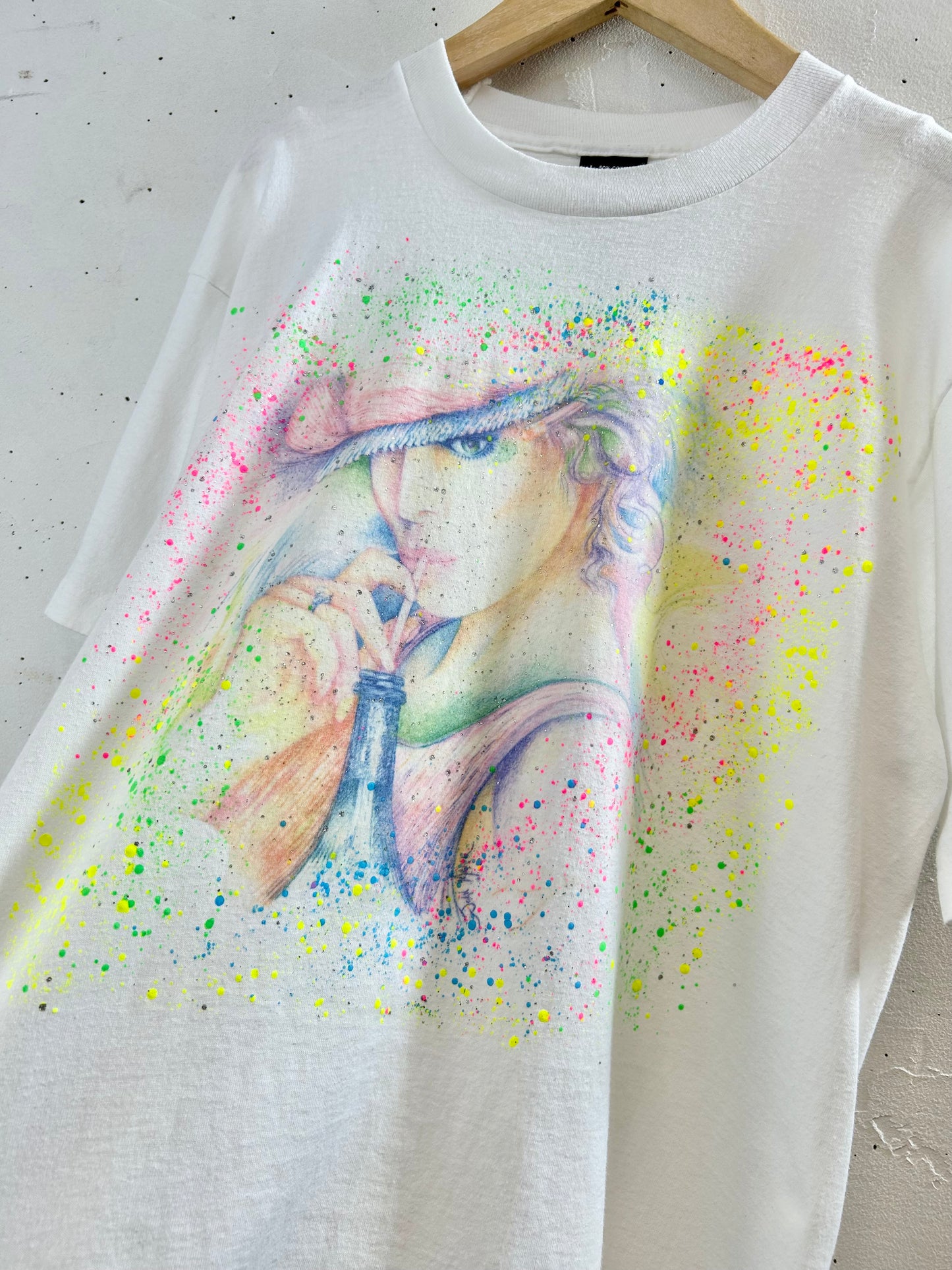 '90s Vintage Handpainted T-Shirt MADE IN USA 〜SCREEN STARS BEST〜 [E30286]