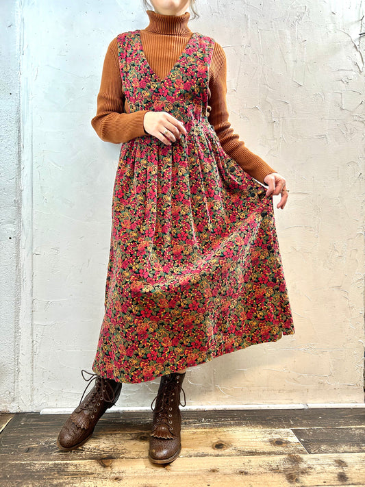 Vintage Corduroy Over Dress 〜KAREN SCOTT〜 [J28764]