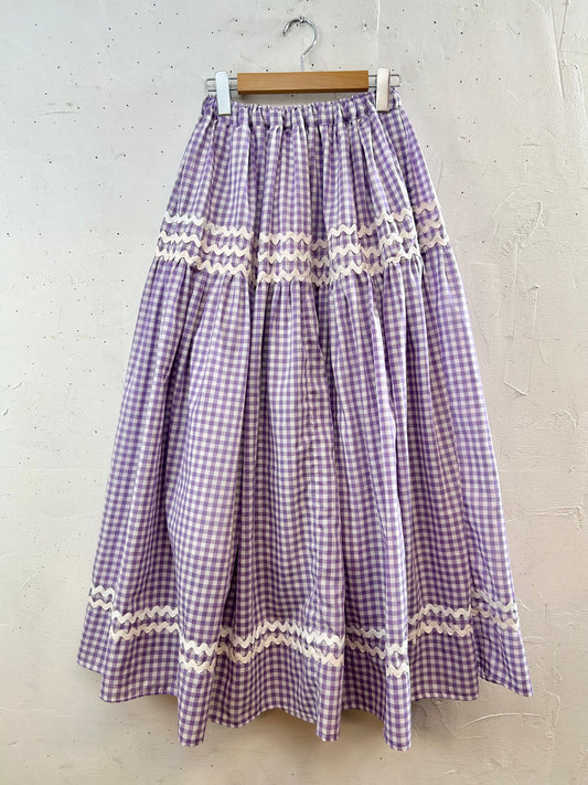 Vintage Gingham Plaid Skirt [E30283]