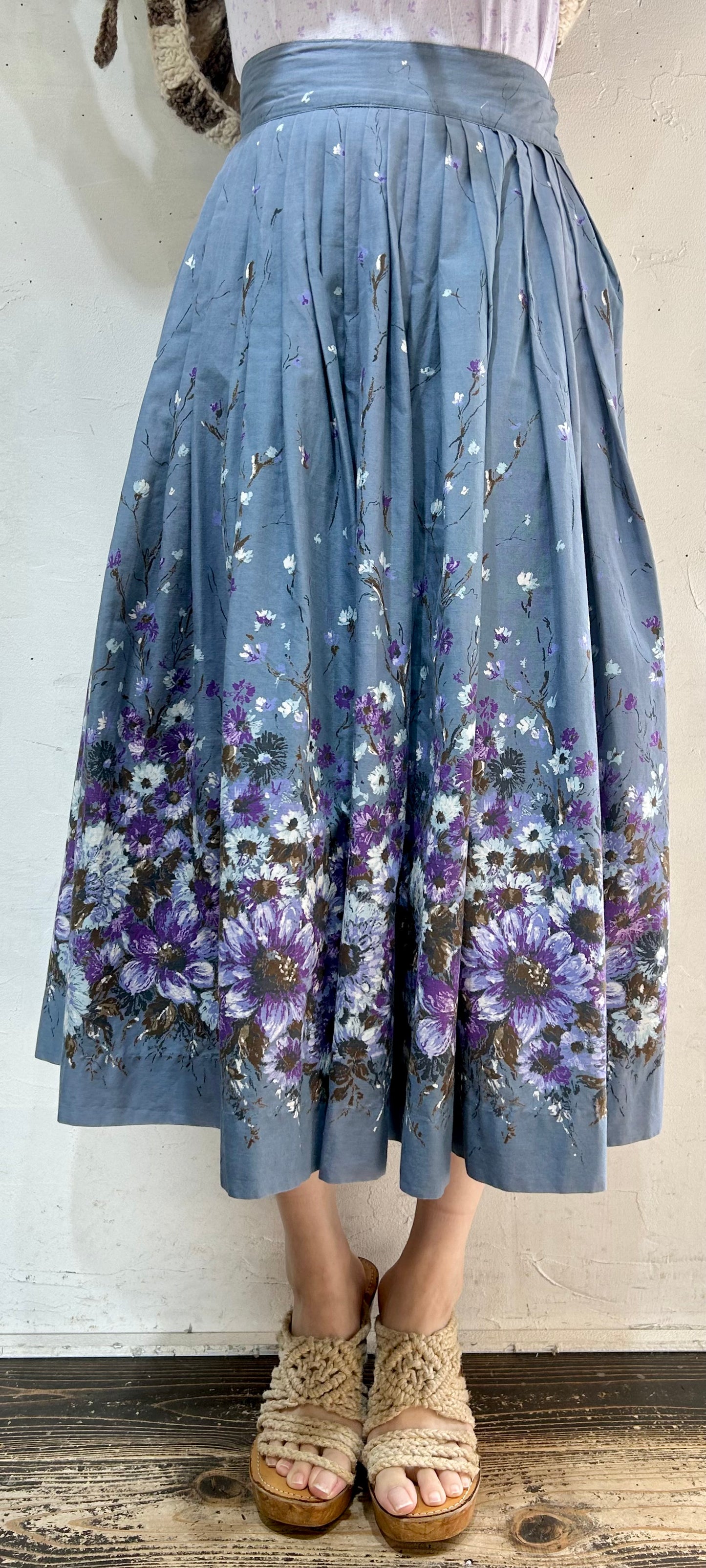 ’50s Vintage End Pattern Skirt [I25113]