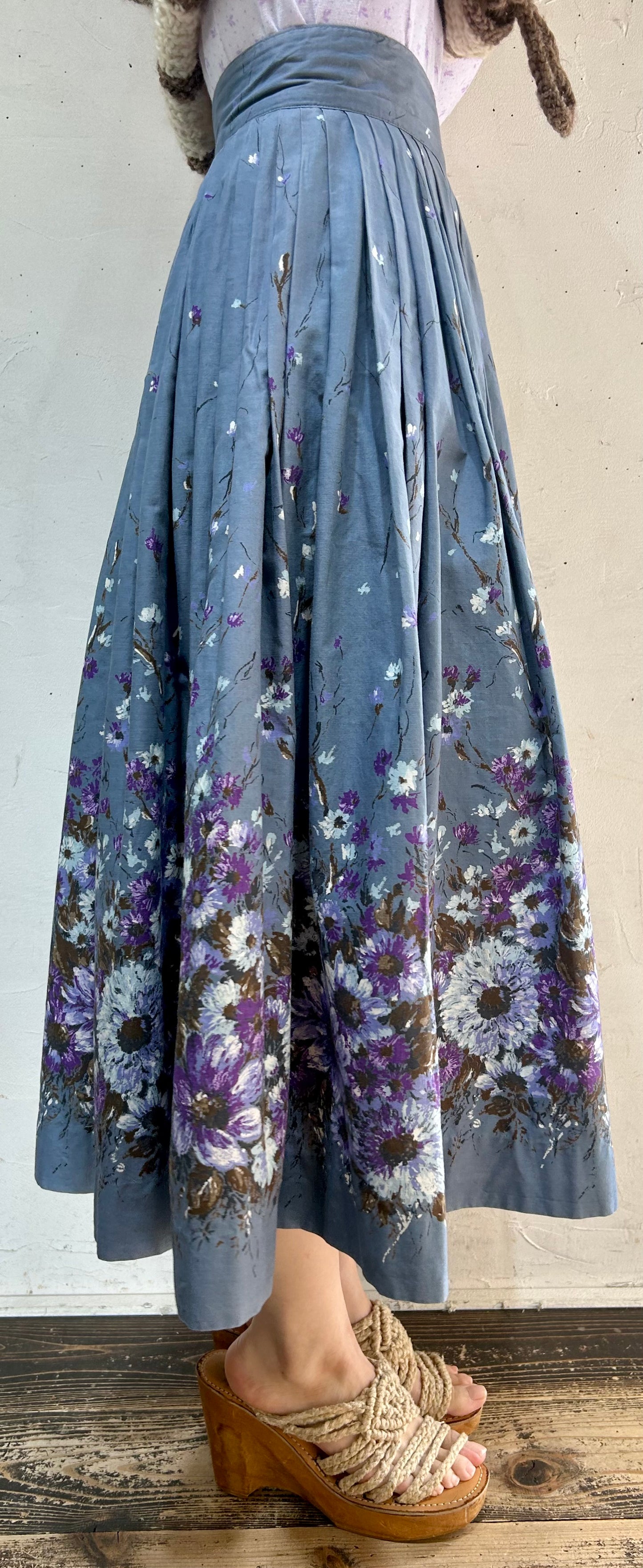 ’50s Vintage End Pattern Skirt [I25113]