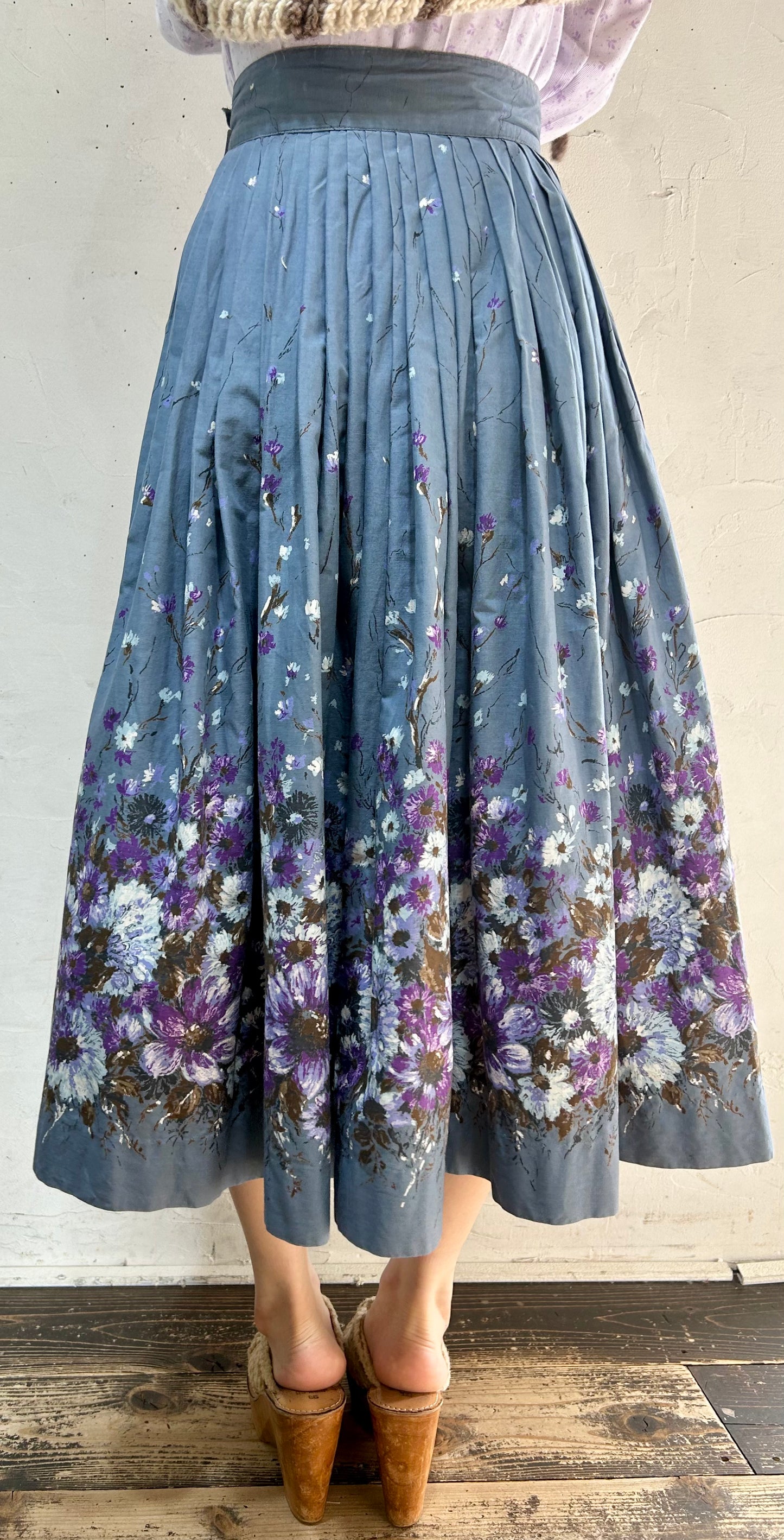 ’50s Vintage End Pattern Skirt [I25113]