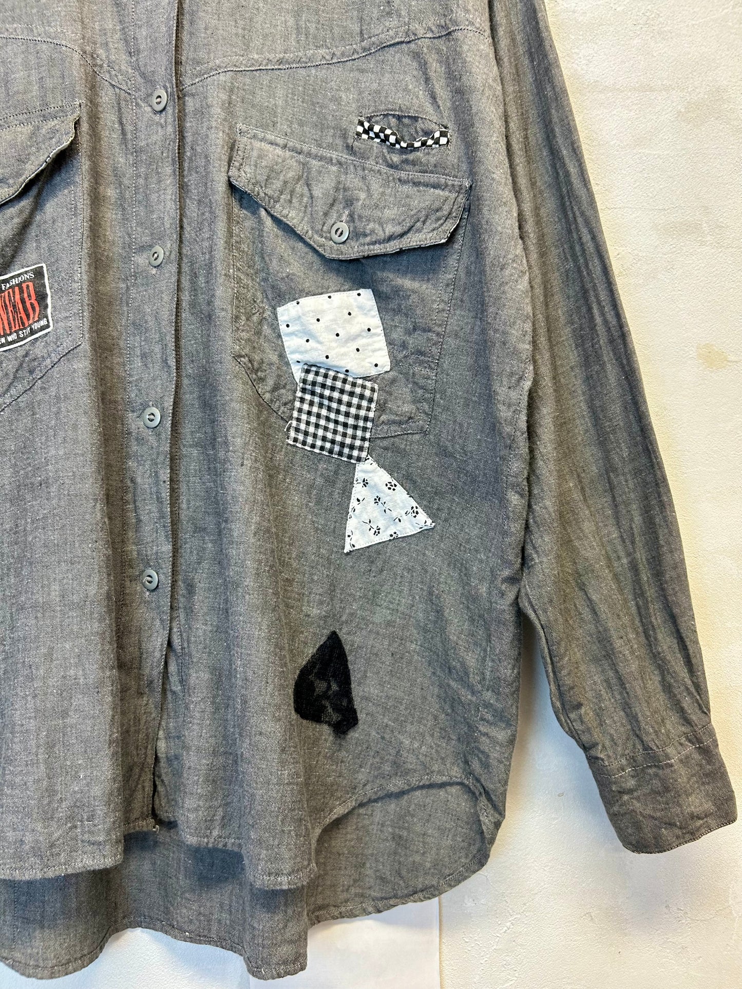 Vintage Black Chambray Shirt  [H28326]