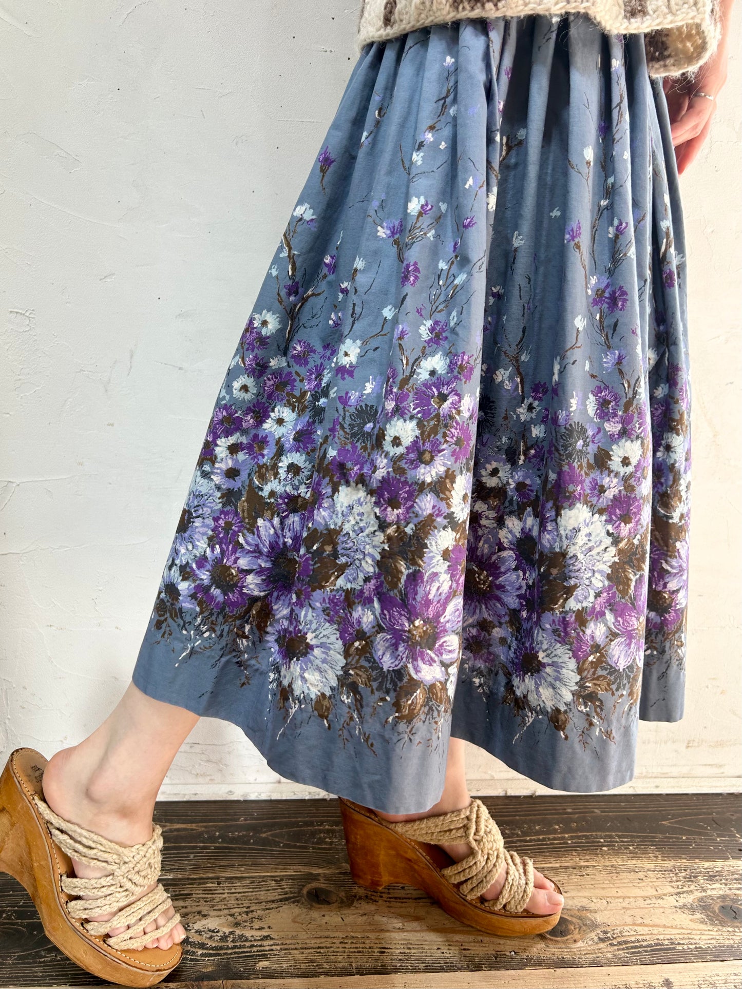 ’50s Vintage End Pattern Skirt [I25113]