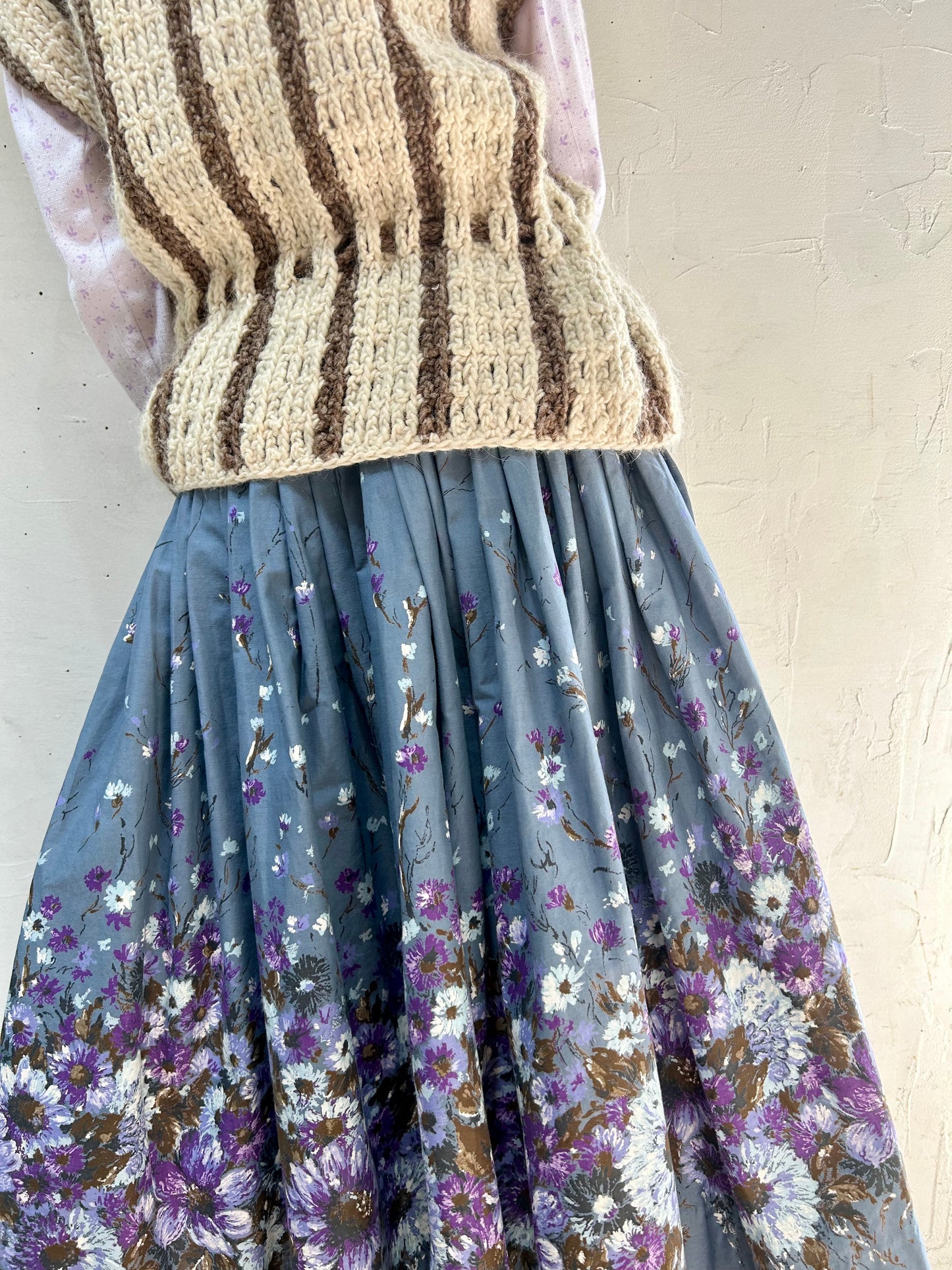 ’50s Vintage End Pattern Skirt [I25113]