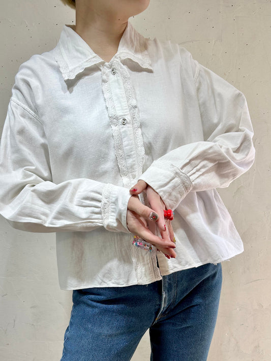 '40s-'50s Vintage Night Blouse[C26473]